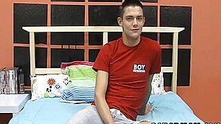 Twink enjoys interview and masturbates - gayxo.com